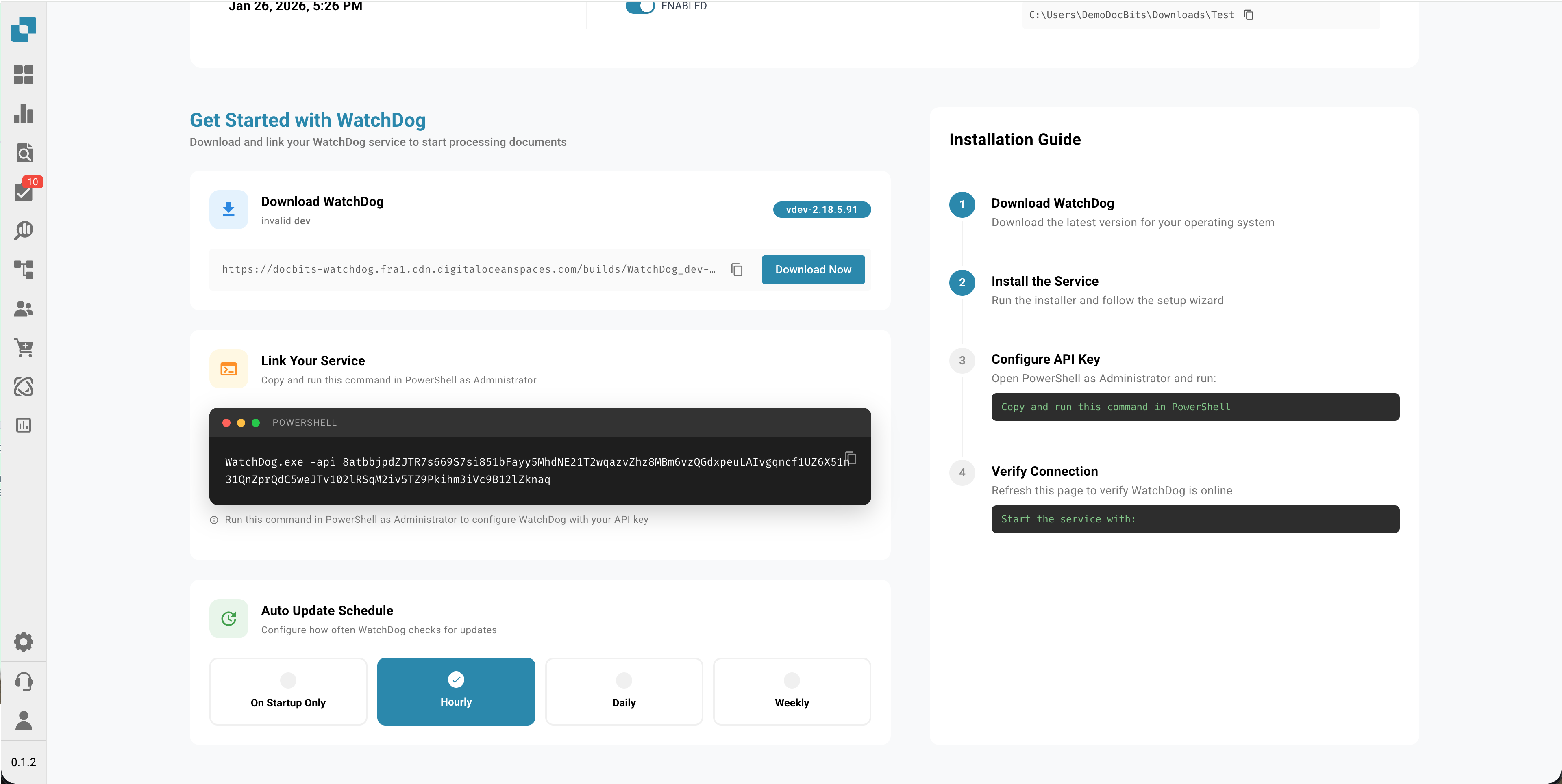 Ustawienia folderów WatchDog